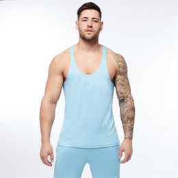 Men's TShirts Summer solid Colour men's vest Slim Ishaped gym fitness exercise sportswear polyester quickdrying mesh casual top 230227