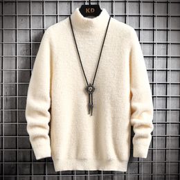 Men's Sweaters Sweater Men's Winter Mink Cashmere Pullovers Casual O Neck Soft Warm Jumper Autumn Mohair Sweaters Pull 230228