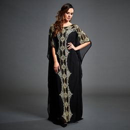 Ethnic Clothing jilbab abaya New long dress Middle East Muslim robe European and American seaside holiday printed chiffon dress Ethnic dresses