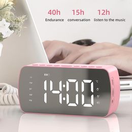 Clocks Accessories Other & LED Mirror Screen Alarm Clock Wireless Bluetooth Audio Speaker Digital Subwoofer Decoration Reloj Despertador