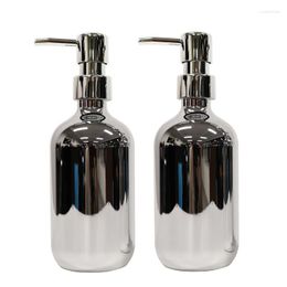 Storage Bottles 500ml Silver Environmental Protection Empty Shampoo Shower Gel PET Bottle PP Lotion Pump Cosmetic Packing Container 5pcs