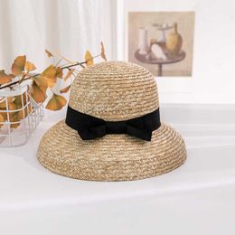 Wide Brim Hats Straw Hat Women's Retro Bow Strap Straw Visor Hat Protection Straw Hat Vacation Beach Womens Hat G230227