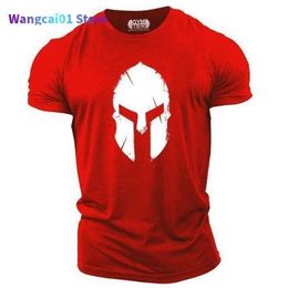 Men's T-Shirts Spartan graphic model 3D printing casual men's shirt around neck overrun seve short seve men's shirt sportswear 0228H23