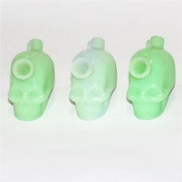 Glow in the dark Martian Blunt Bubbler Hookah Mini Bongs Water Pipes Small Pipe Silicone Smoking Bubbler