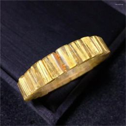 Strand Brazil Natural Titanium Rutilated Quartz Gems Rectangle Crystal Bead Women Men Stone Bracelet