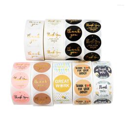 Gift Wrap 500pcs/roll Thank You Stickers 2.5cm Round Paper Sticker Label Sealing For Wedding Birthday Party Supplies Decor
