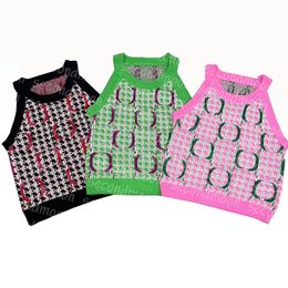 Women Knitting Tees Summer Breathable Knit Vest Letter Jacquard Designer Vests Sleeveless Tank Tops