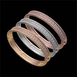 Friendship diamond bracelets wholesale rose gold stainless steel cuff bracelets 24k gold bangles female charm bracelet for women famous couple Jewellery