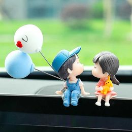 Decorations Cartoon Couples Car Decoration Action Figure Figurines Balloon Ornament Auto Interior Dashboard Love Accessories for Girls Gift R230228