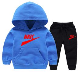 New Spring Autumn Cotton Clothing Sets Boys Clothes Outfit Kids Baby Sports Hooded Tops Pants 2pcs Sets Fashion Children Casual Tracksuits