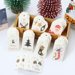 Christmas Decorations 50Pcs Noel Tags Merry Tree Ornaments Xmas DIY Crafts Label Year For Home Supplies