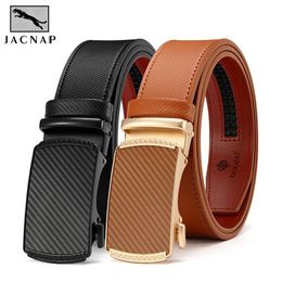 Belts JACNAIP Automatic Belt For Men Formal Automatic Buckle Belt Genuine Leather Belt Mens Business Strap Z0228