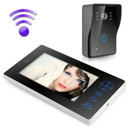 Video Door Phones 2.4G 7" TFT Wireless Phone Intercom Doorbell Home Security Camera MonitorVideo