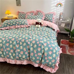 Bedding Sets 2023 Korean Cotton Flounce Set Little Fresh Style French Bed Sheet Duvet Cover 4PCS