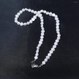 Chains Natural Fresh Water Pearl Necklace Irregular Transverse Hole Ball For Jewellery Making DIY Women Party Banquet Gift
