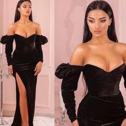 New Fashion Black Evening Dress Sweetheart Side Split Special Occasion Dresse Formal Pageant Gown Women