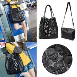 Evening Bags 2pcs Women Lady Skull Handbag Shoulder Tote Purse Crossbody Bag