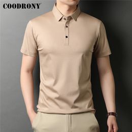 Men's Polos COODRONY Brand High Quality Summer Classic Pure Colour Casual Short Sleeve 100% Cotton Polo-Shirt Men Soft Cool Clothing C5203S 230228