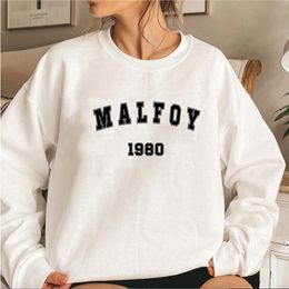 Womens Two Piece Pants Malfoy 1980 Unisex Crewneck Sweatshirt Draco Tops Hoodie Graphic Hoodies Streetwear Women Harajuku Sweatshirts 230227