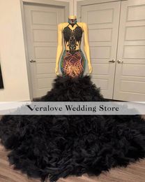 Black Dress for Prom Party 2023 High Neck Evening Party Gowns For Women Vestidos De Ocasion Formales Gala Celebrity Wear