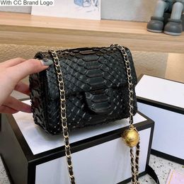 CC Brand Shoulder Bags 17/20CM Ostrich Quilted Brush Ball Flap Bags Designer Luxury Handbags Wallets Vintage Black Gold Metal Hardware Chain Womens Crossbody Sh