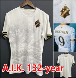 2024 AIK Solna Soccer Jerseys Estocolmo Especial-edição Fischer Hussein Otieno Guidetti Thill Tihi Haliti História de 132 anos 23 24 25 Camisas de futebol homens adultos