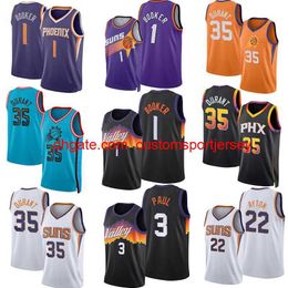 Kevin Durant PHX Devin Booker Basketball Jerseys s Sun Chris Paul Deandre Ayton Cameron Payne Okogie Biyombo The Valley City Jersey Custom