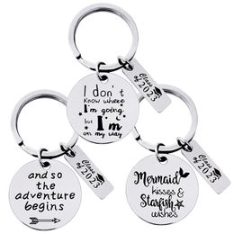 2023 Graduation Keychain Stainless Steel Keychain Pendant Luggage Decorative Keyring Key Chains