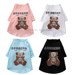 Designer Dog T Shirts Brand Dog Apparel Summer Dog Clothes with Classics Letters Cool Puppy Shirts Breathable Dog Outfit Soft Dog Sweatshirt for Small Doggy Pink A533