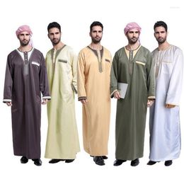 Ethnic Clothing Jubba Thobe For Men Arabic Dubai Cotton Mens Formal Thobes Long Sleeve Muslim Robe Islamic Arab Kaftan Prayer Wear