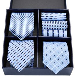 Neck Ties European and American New Men's Gift Box Tie Fashion Formal Business Striped Tie Square Towel Combination Set Gift Box J230227