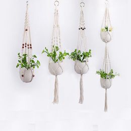 Garden Supplies Other Handmade Macrame Plant Hanging Baskets Flowerpot Holder Balcony Courtyard Wall Decoration Hanger