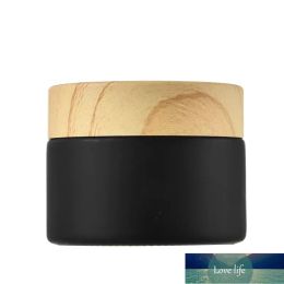 Glass Empty Cosmetic Cans Face Cream Make Up Travel Portable Bottle Wood Grain Lids Jar Storage Frosting Black Lady