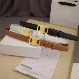 Fashion Smooth Buckle Belt Retro Design Thin Waist Belts for Men Womens Width 2.5CM Genuine Cowhide 4Color Optional High Quality