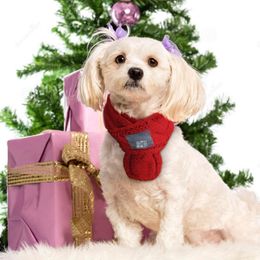 Dog Apparel Christmas Wool Knitting Scarf Cat Puppy Teddy Festival Decor Warm Clothes Dress For Pet