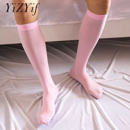 Men's Socks Silky Thin Men Socks Mens Summer Ultra Thin High Stretchy Smooth OvertheCalf Business Nylon Socks Gifts for Men Long Socks Men Z0227