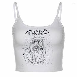 Women's Tanks Y2k Fashion Bustier Top E Girl Clothes Harajuku Cute Tops Gothic Cropped Tank