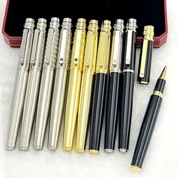 Fountain Pens MSS Santos de CT Top Quality Matte Metal Barrel Roller Ball Ballpoint Pen With Serial Number Writing Smooth Luxury Stationery 230228