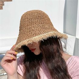 Wide Brim Hats Fashion Women Panama Hats for Women Wide Brim Beach Sun Hats with Fashion Tassels Hat Straw Cap Female Bucket Hat G230227