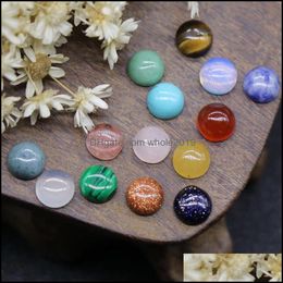 Stone 6Mm Flat Back Assorted Loose Round Shape Cab Cabochons Beads For Jewellery Making Healing Crystal Wholesale Drop Delivery Dheyt