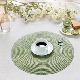 Table Mats Round Cotton Yarn Placemat Western Food Pad Woven Plate Non-Slip Anti-Scalding Bowl Mat Household Items