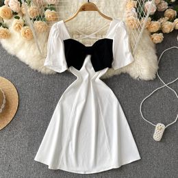 Party Dresses Summer Dress Women 2023 Sweet Big Bow Puff Sleeves Waist Slim A-line Fashion Mini For Clothes