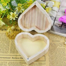Gift Wrap Handmade Jewellery Box Portable Heart Shape Wood Large Capacity Ring Case For Table Jewellry Organiser Packaging Container
