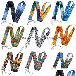 Cell Phone Straps Charms Shoe Parts Accessories Lb2495 Musical Notes Keychain Lanyard For Keys Mobile Hanging Rope Usb Id Card Bad Otget