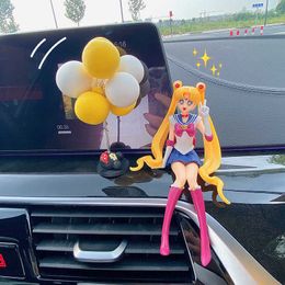 Decorations Car Accessories Anime Sailor Moon Beautiful Girl Action Figure Ornaments Balloon Auto Interior Air Outlet Decoration Girls Gifts R230228