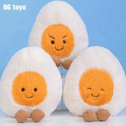 Plush Dolls Fluffy Super Soft Boiled Egg Plush Cuddly Plushies Doll Stuffed Food Long Plush Different Emotions Baby Appease toys Kids 230227