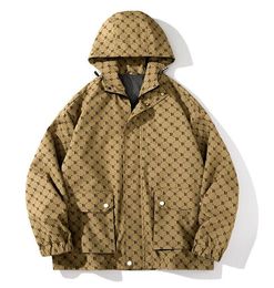 B print hooded windbreaker jacket zip up oversized men designer jacket spring mens coats