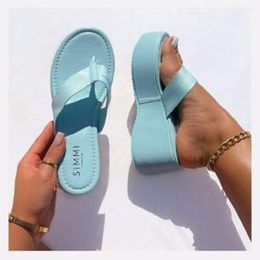 Slippers Large Size Flip-flops Women's 2023 Summer Thick Bottom Wedge Fashion All-match Muffin Sandals 35-43Slippers