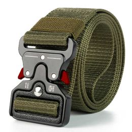 Belts Genuine tactical belt quick release outdoor military belt soft real nylon sports accessories men and women black belt Z0228