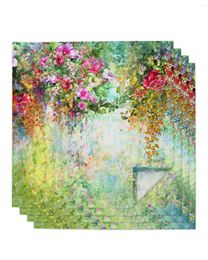 Table Napkin Flower Watercolour Vineman Rose Morning Glory 4/6/8pcs Kitchen 50x50cm Napkins Serving Dishes Home Textile Products